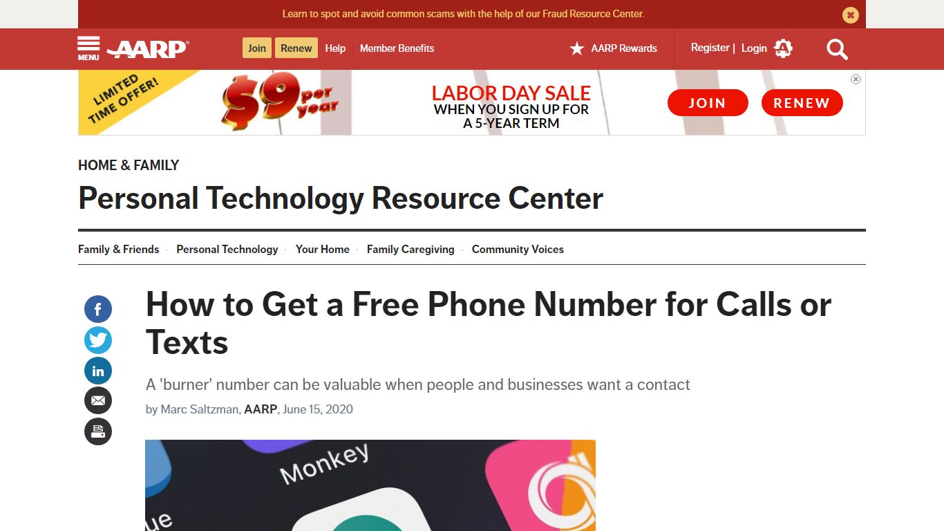 How to Get a Free Phone Number for Calls or Texts - AARP